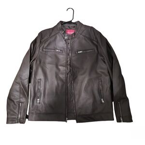 Guess Men's Brown and Burgundy Jacket